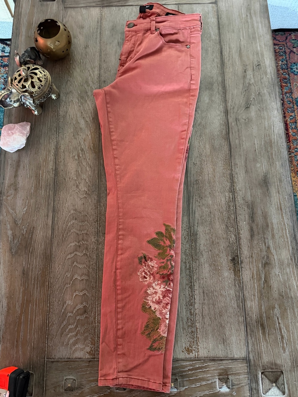 Nine West Terra Cotta Embroidered Skinny Jeans - Picture 4 of 12